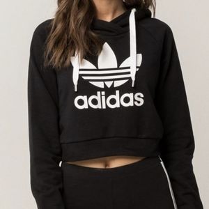 Women's Adidas Basic Crop Top Hoodie